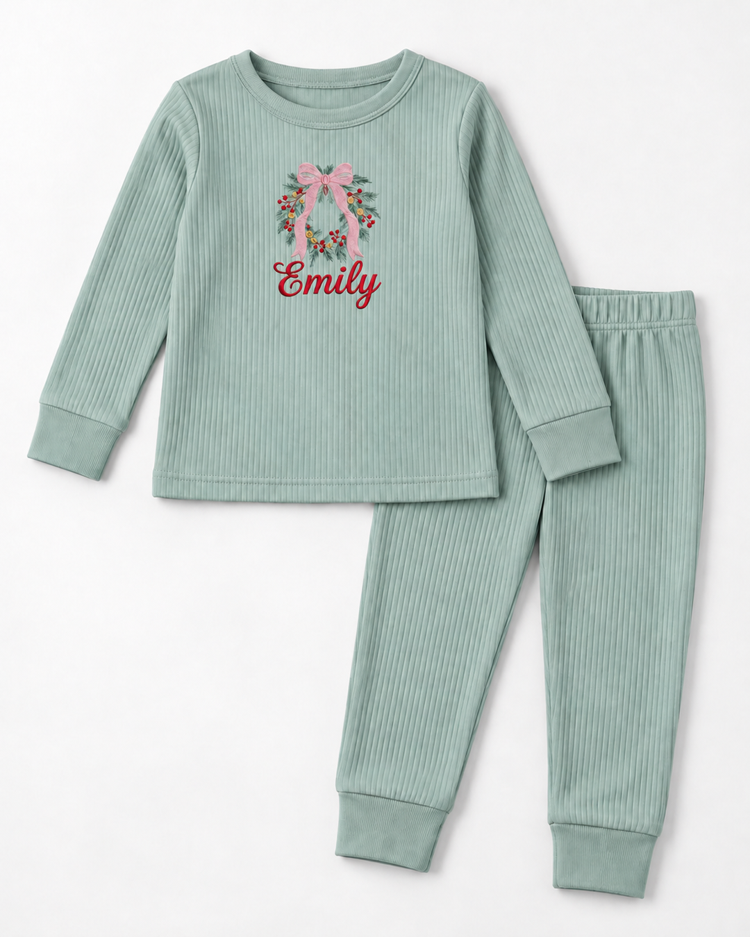 Conjunto de pijama de dos piezas de bambú con mangas largas, plantilla PERSONALIZADA