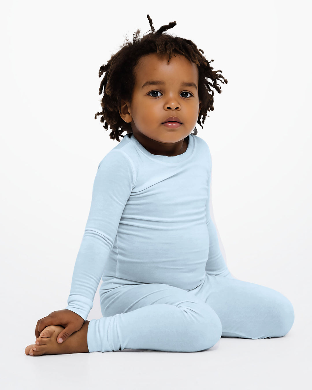 Ice Blue Bamboo Two Piece Pajama Set