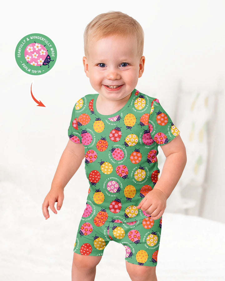 Conjunto de Pijama de Dos Piezas de Bambú con Mangas Cortas y Pantalones Cortos