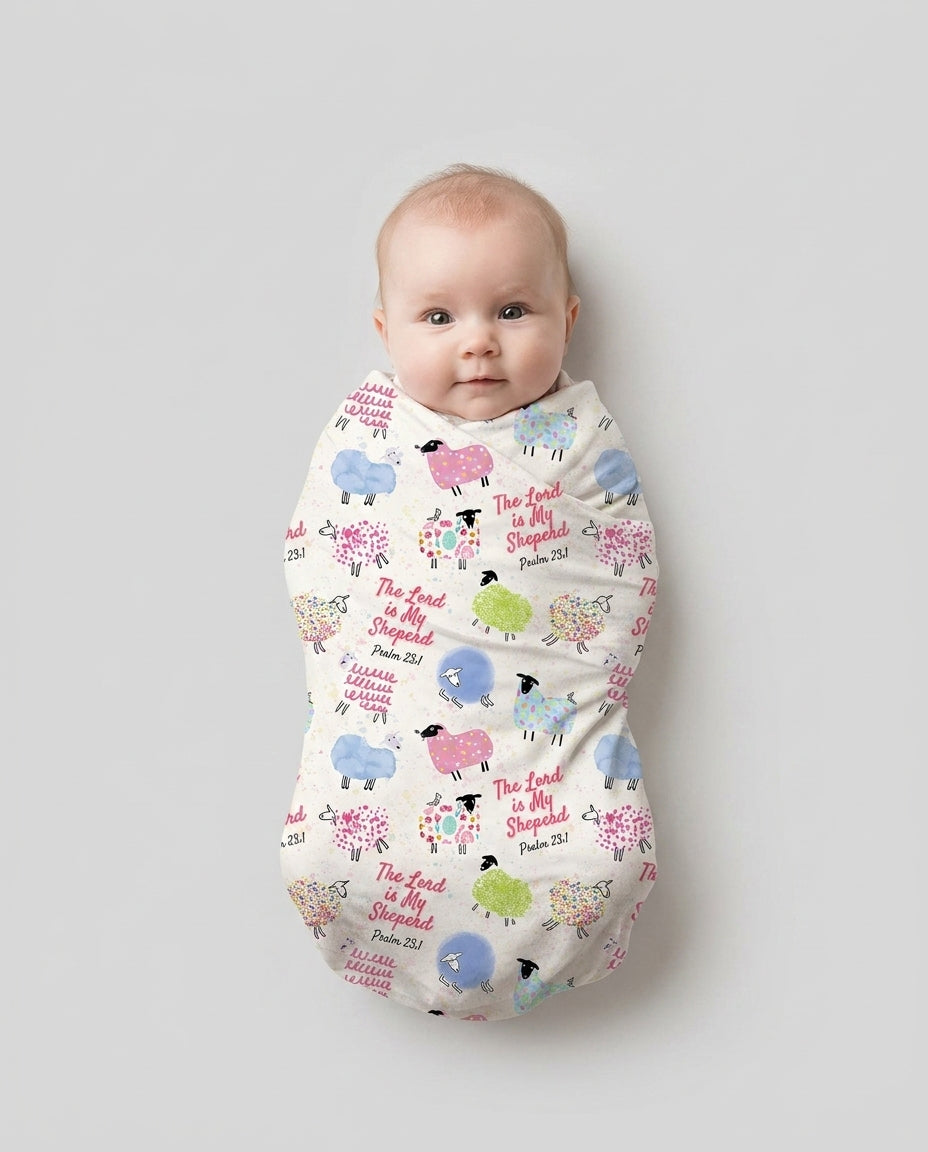 The Lord Is My Shepherd Psalm 23 Swaddle Blanket