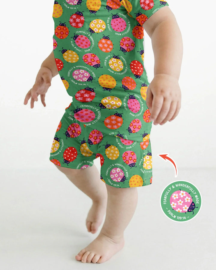 Conjunto de Pijama de Dos Piezas de Bambú con Mangas Cortas y Pantalones Cortos