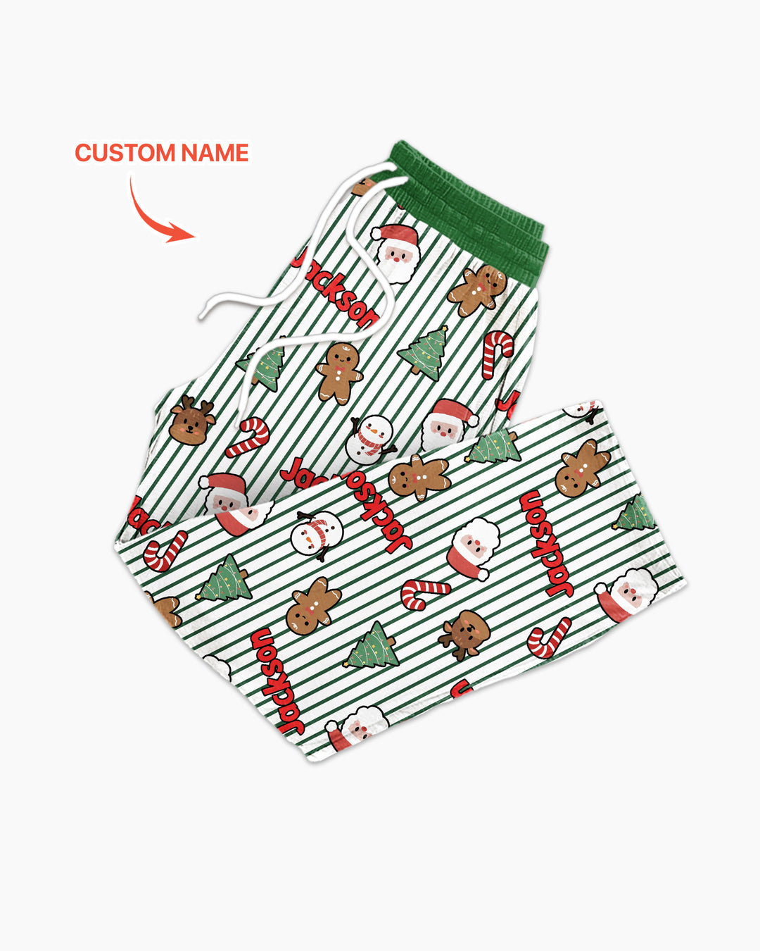 Custom Name Funny Christmas Crossing Bamboo Men's Pajama Set