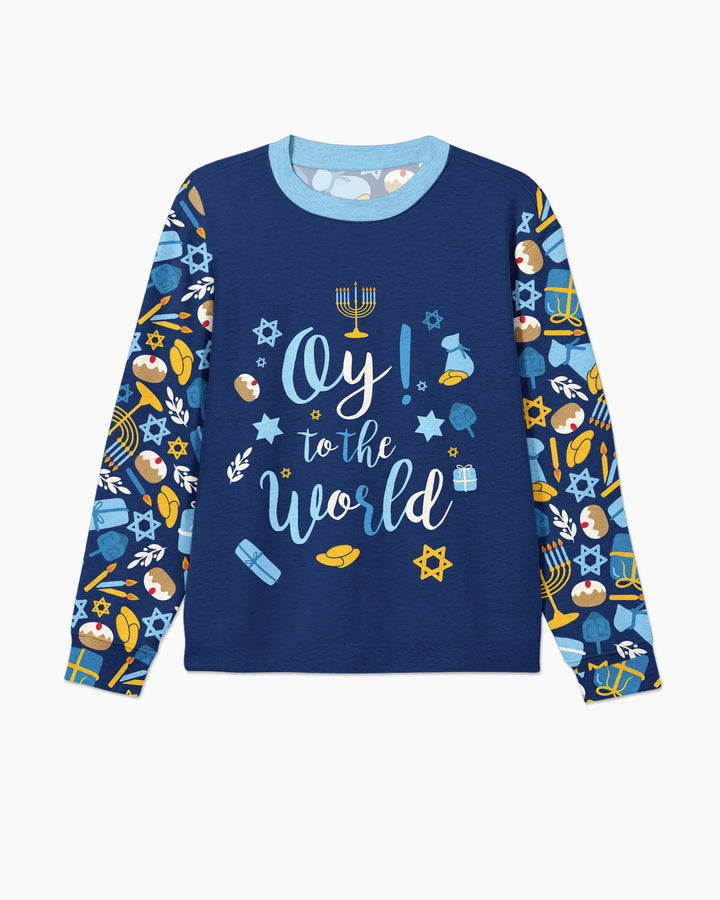 Oy to the World Hanukkah Bamboo Men's Pajama Set