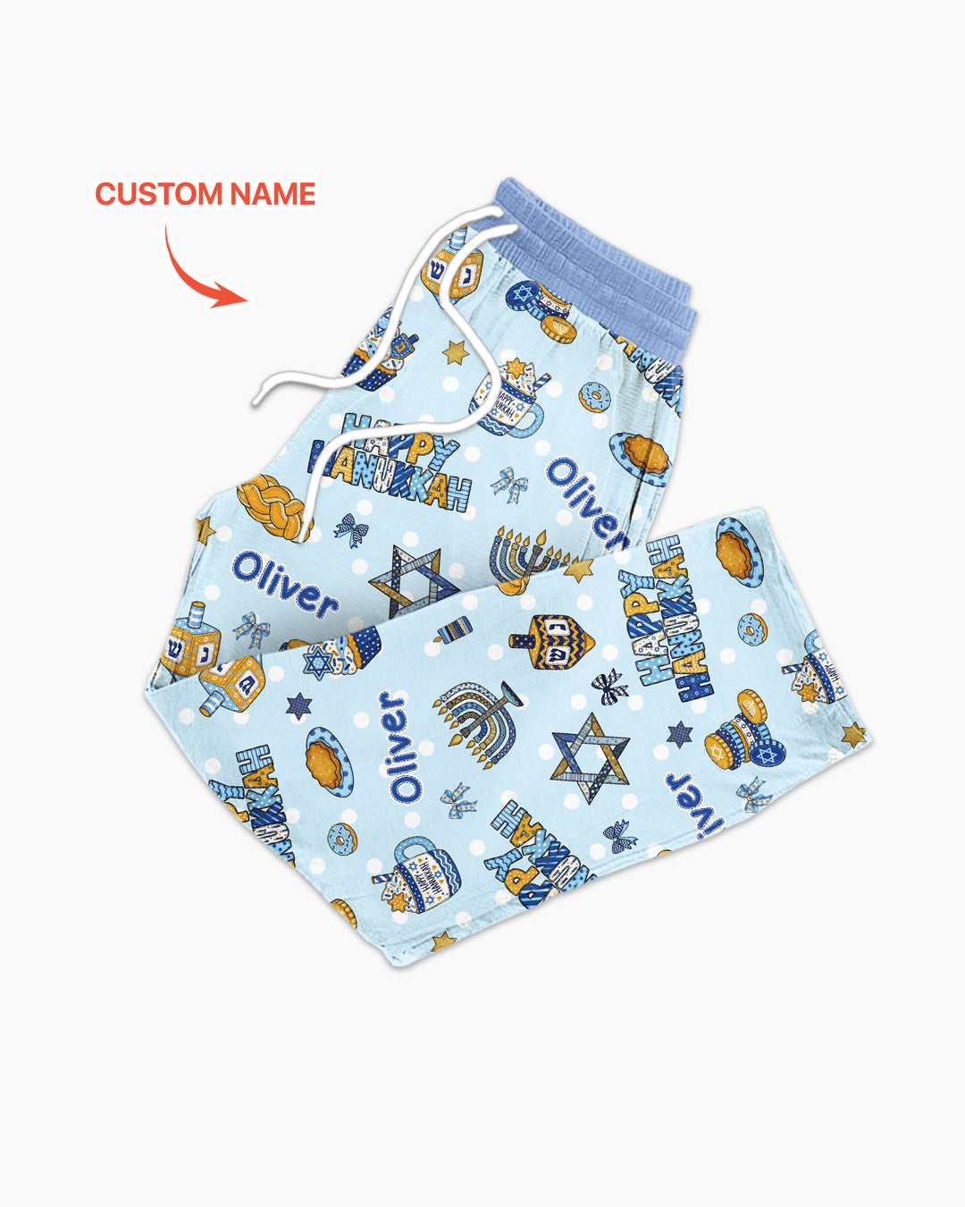 Custom Name Jewish Holiday Bamboo Men's Pajama Set