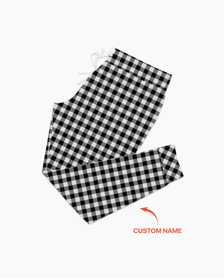 Custom Name Santa's Favorite Buffalo Plaid Bamboo Women Pajama Set