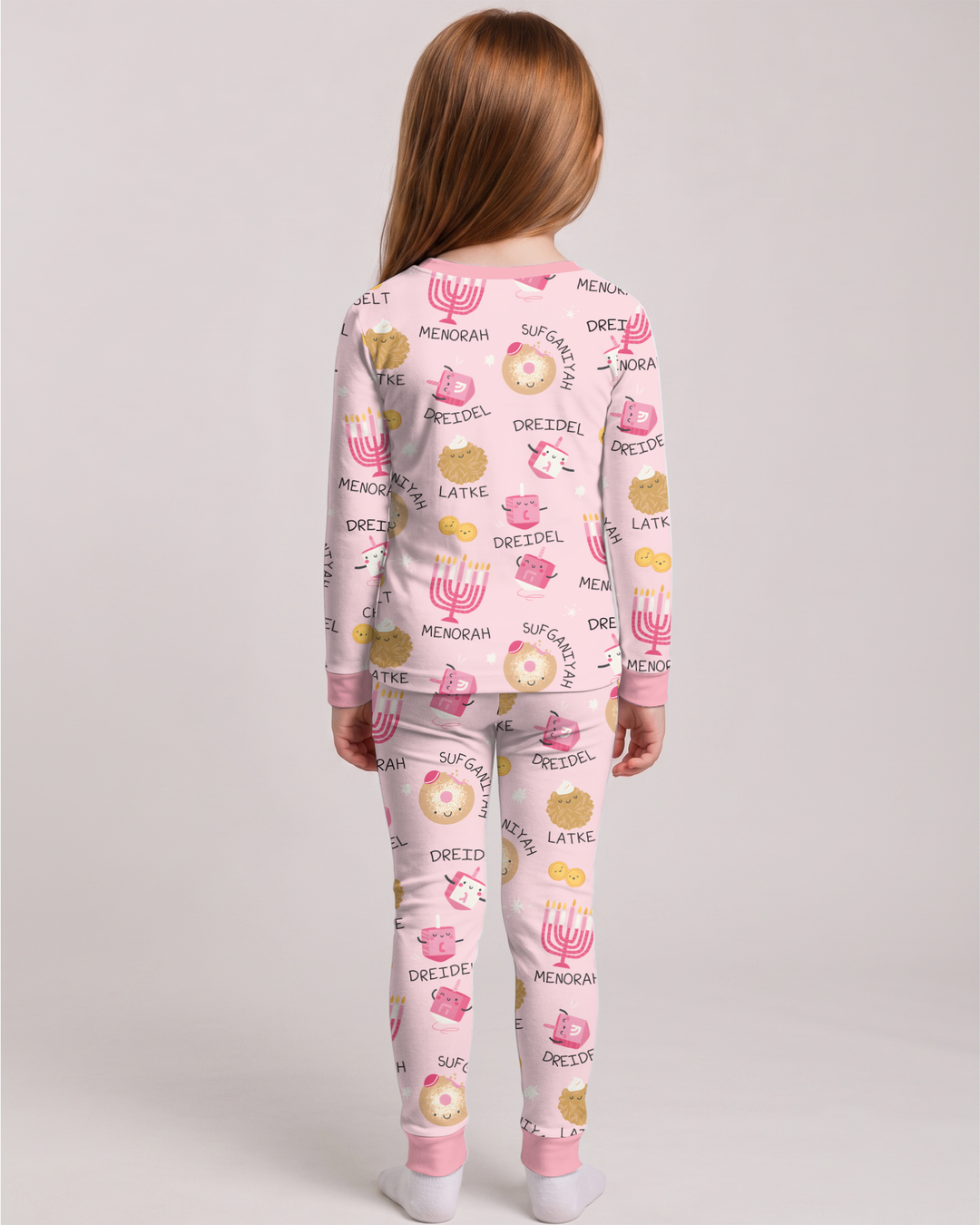 Custom Hanukkah Family Matching  Bamboo Two Piece Long Sleeve Pajama Set