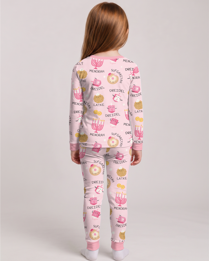 Custom Hanukkah Family Matching  Bamboo Two Piece Long Sleeve Pajama Set