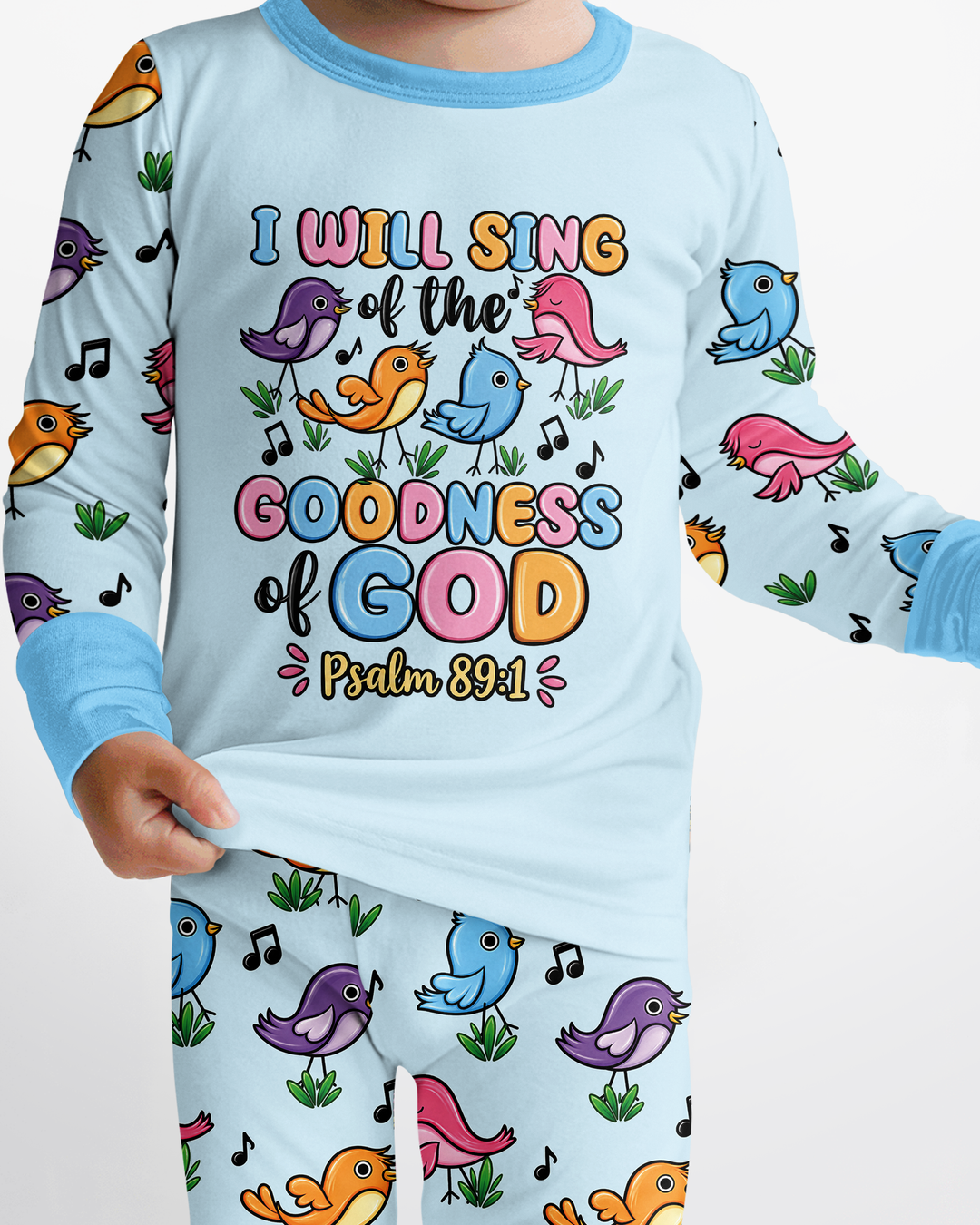 I Will Sing of the Goodness of God Bamboo Two Piece Long Sleeve Pajama Set
