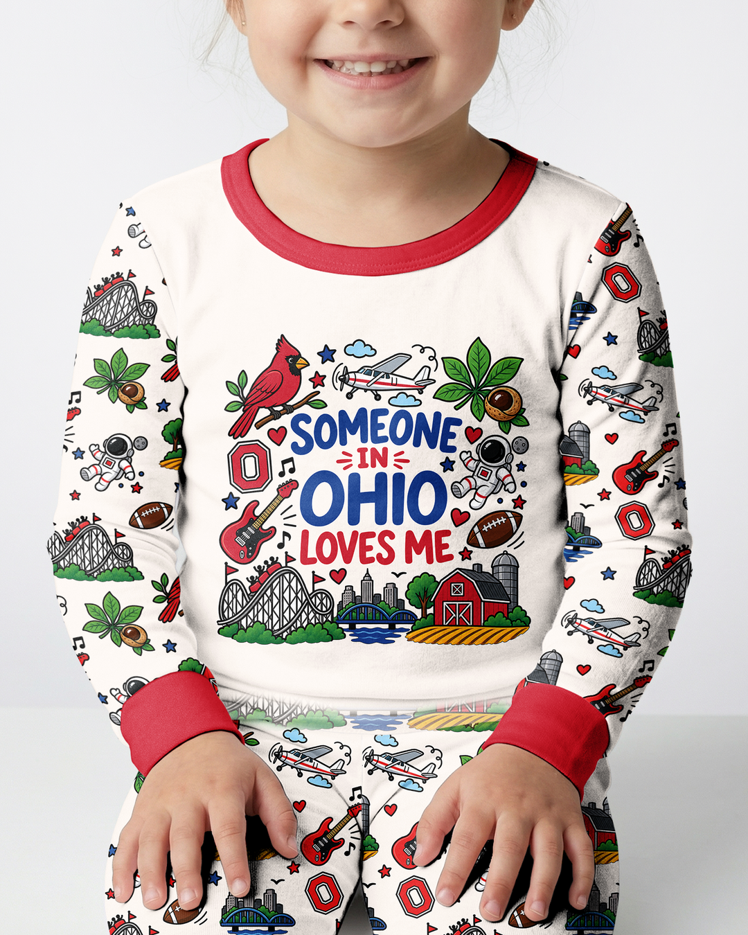 Someone in Ohio Loves Me Bamboo Two Piece Long Sleeve Pajama Set