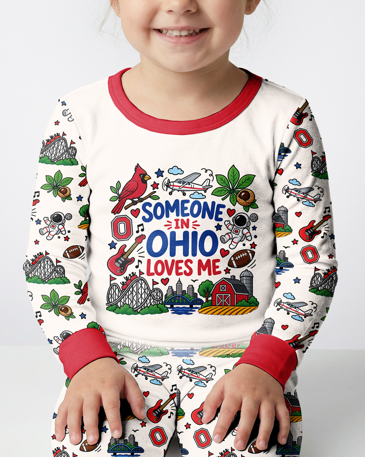 Someone in Ohio Loves Me Bamboo Two Piece Long Sleeve Pajama Set