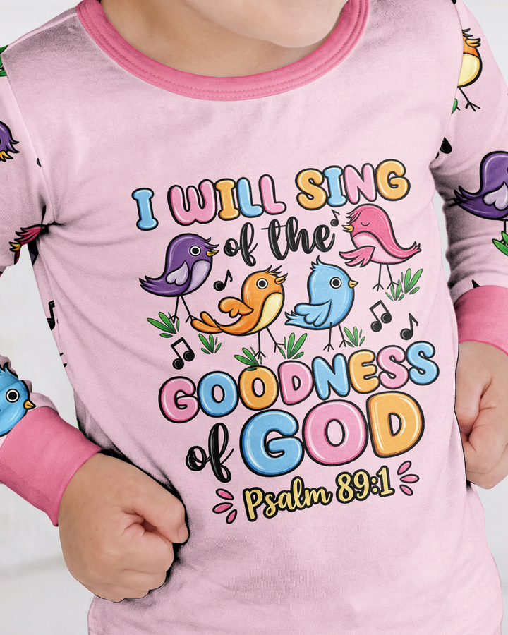I Will Sing of the Goodness of God Bamboo Two Piece Long Sleeve Pajama Set