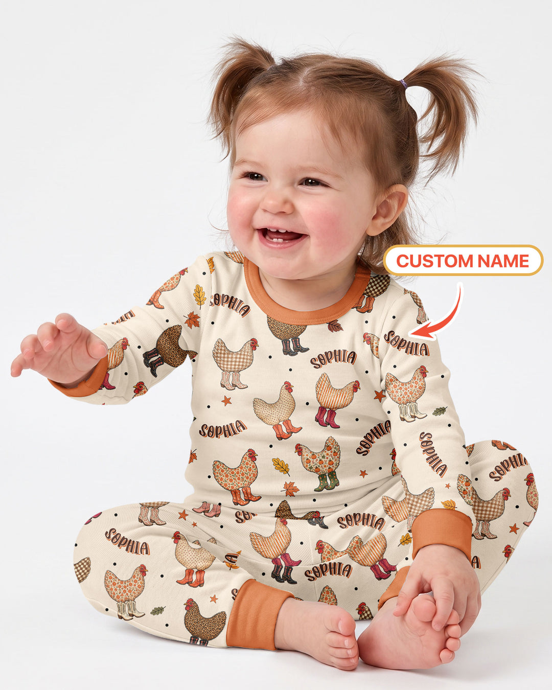 Custom Name Preppy Fall Chicken Bamboo Convertible Zippy