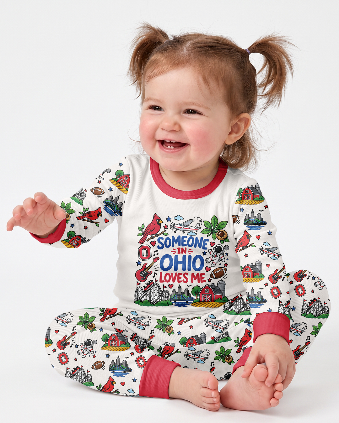 Someone in Ohio Loves Me Bamboo Two Piece Long Sleeve Pajama Set