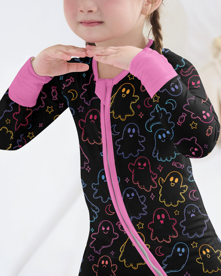 Halloween Colorful Neon Ghost Baby Boo  Bamboo Convertible Zippy