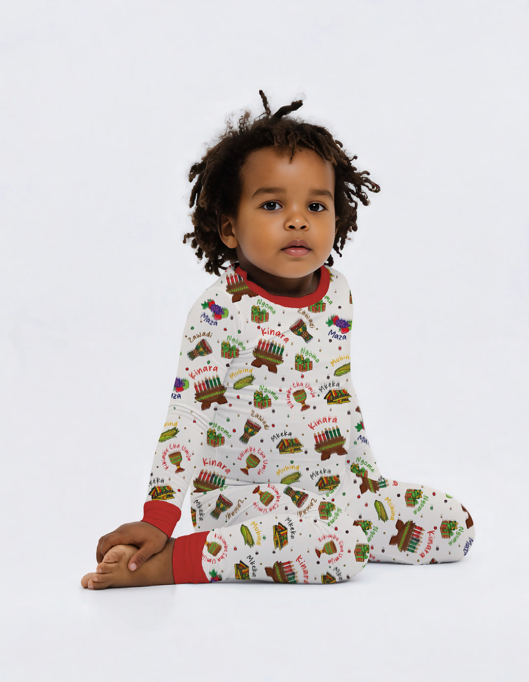 Happy Kwanzaa Family Matching Two Piece Long Sleeve Pajama Set