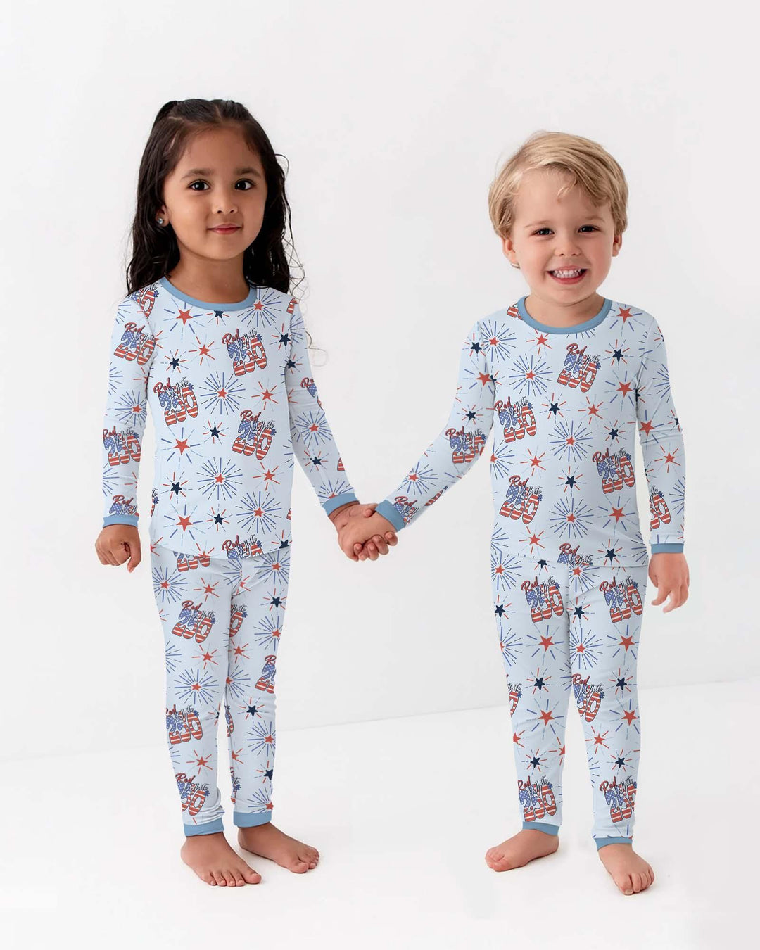 Red White and 250th Anniversary Bamboo Two Piece Long Sleeve Pajama Set
