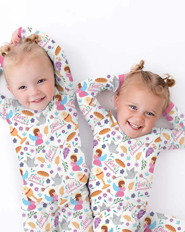First Communion Two Piece Long Sleeve Pajama Set