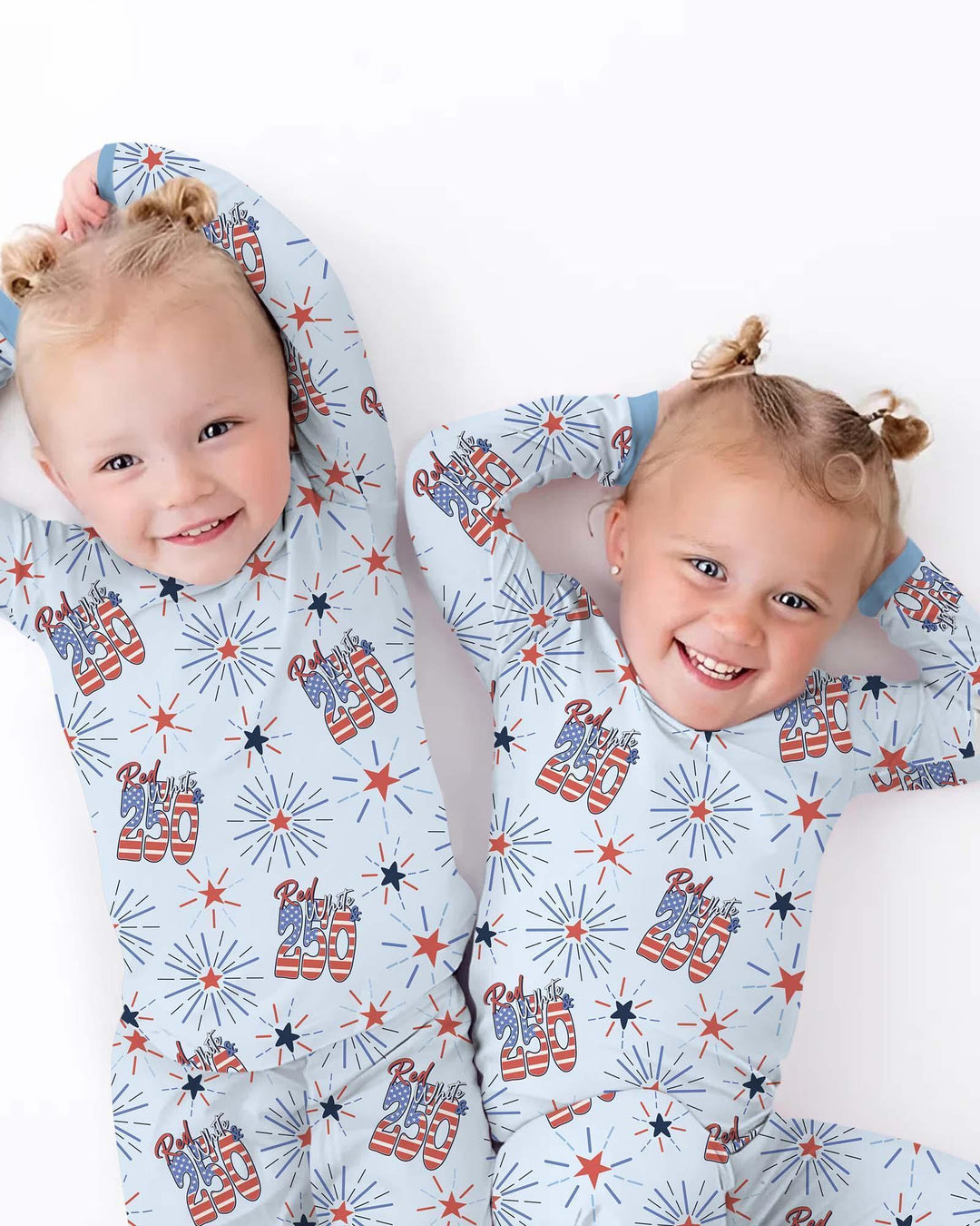 Red White and 250th Anniversary Bamboo Two Piece Long Sleeve Pajama Set