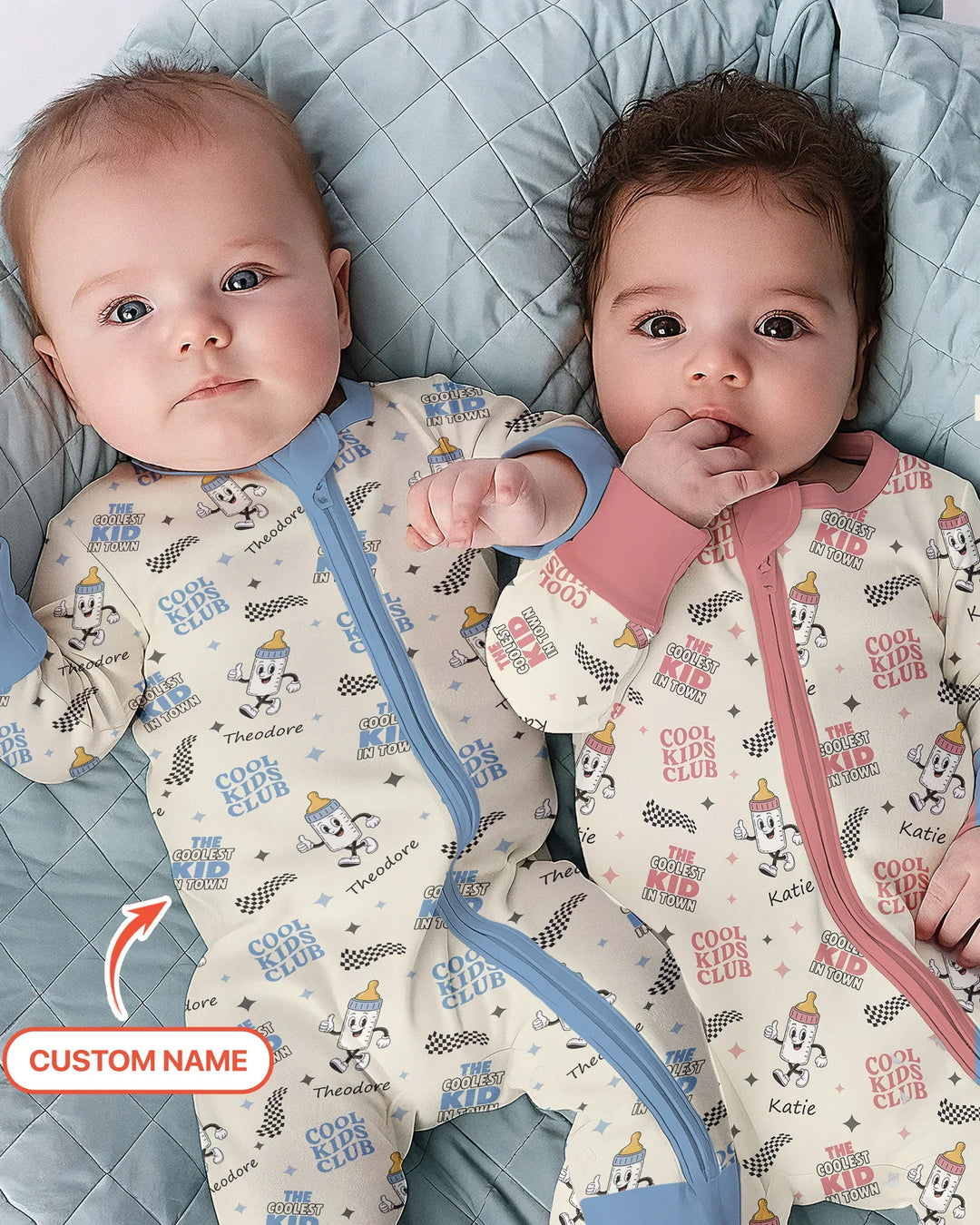 Custom Name Cool Club Daddy & Me Matching Bamboo Convertible Zippy