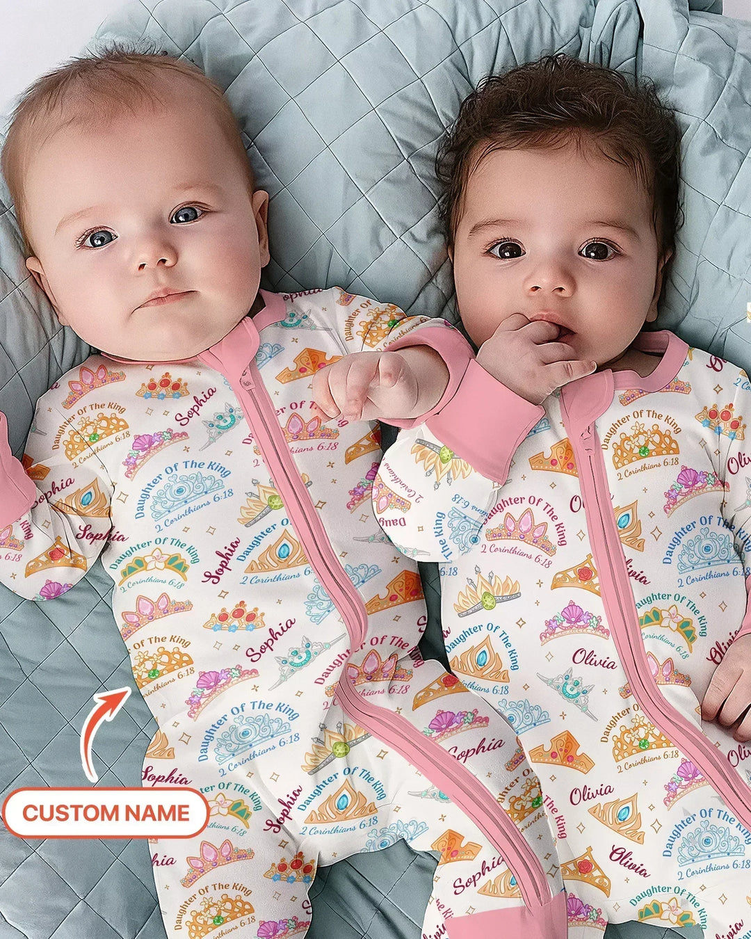 Hija del Rey Nombre Personalizado Bambú Convertible con Cremallera