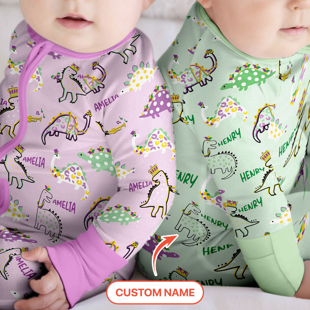 Custom Name Mardi Gras Saurus Convertible Zippy