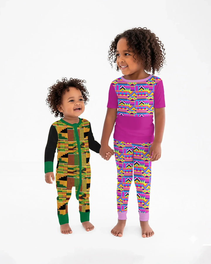 Kente Vibes Family Matching Bamboo Convertible Zippy
