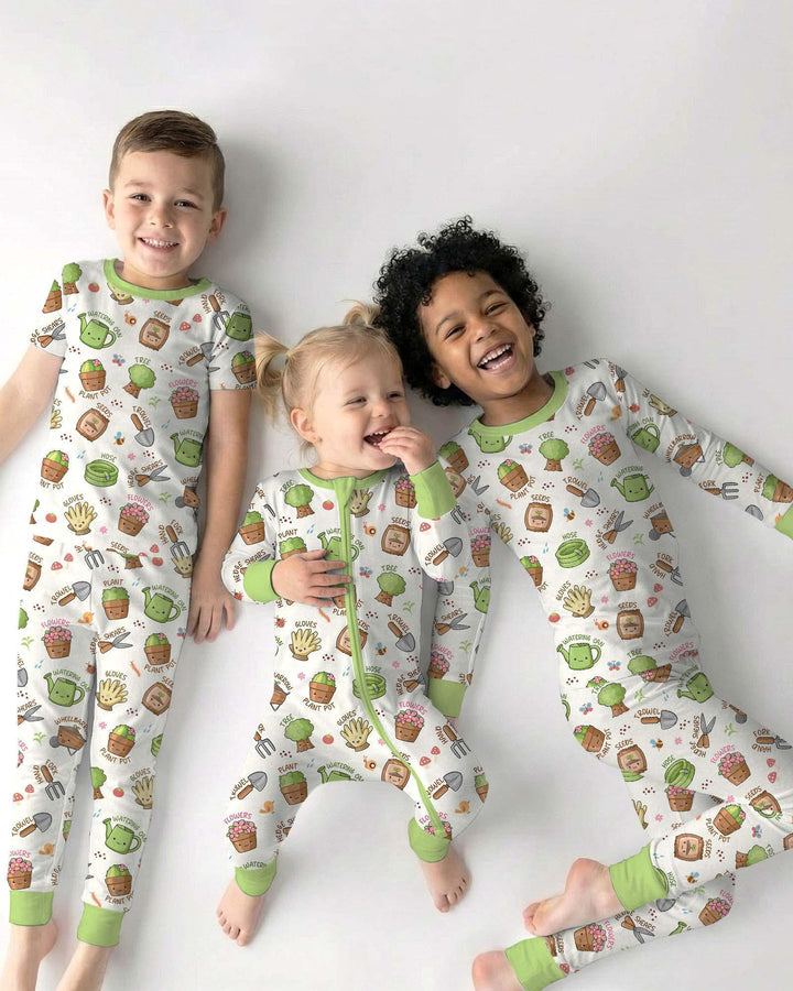 Kawaii Garden Crew Bamboo Two Piece Long Sleeve Pajama Set