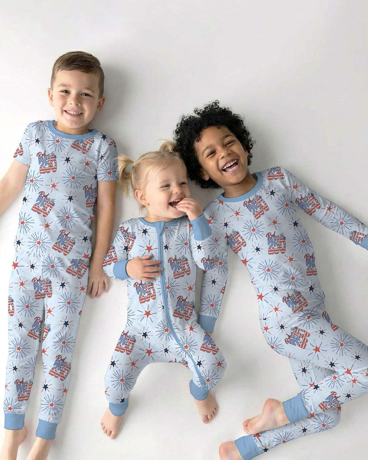 Red White and 250th Anniversary Bamboo Two Piece Long Sleeve Pajama Set