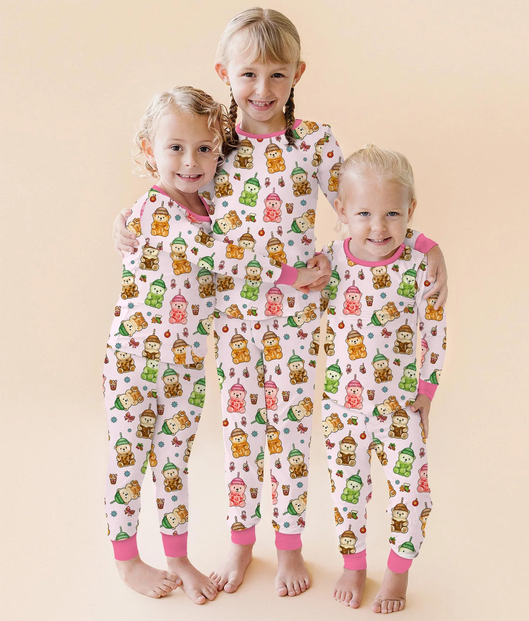 Holiday Bear Cup Two Piece Long Sleeve Pajama Set