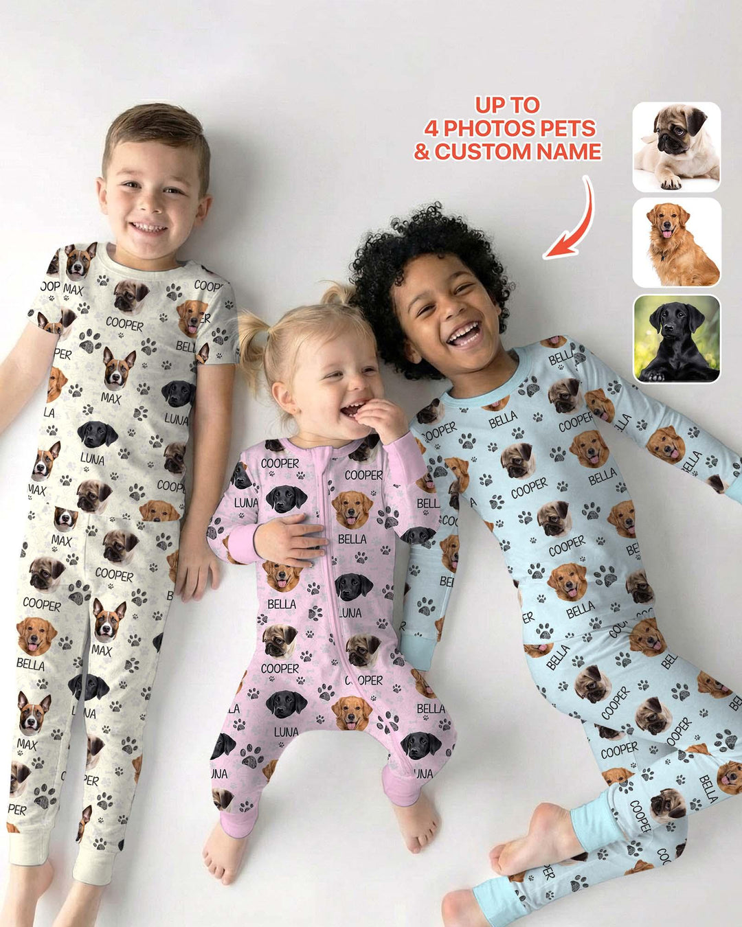 Custom Dog Photo With Paw Bamboo Convertible Zippy