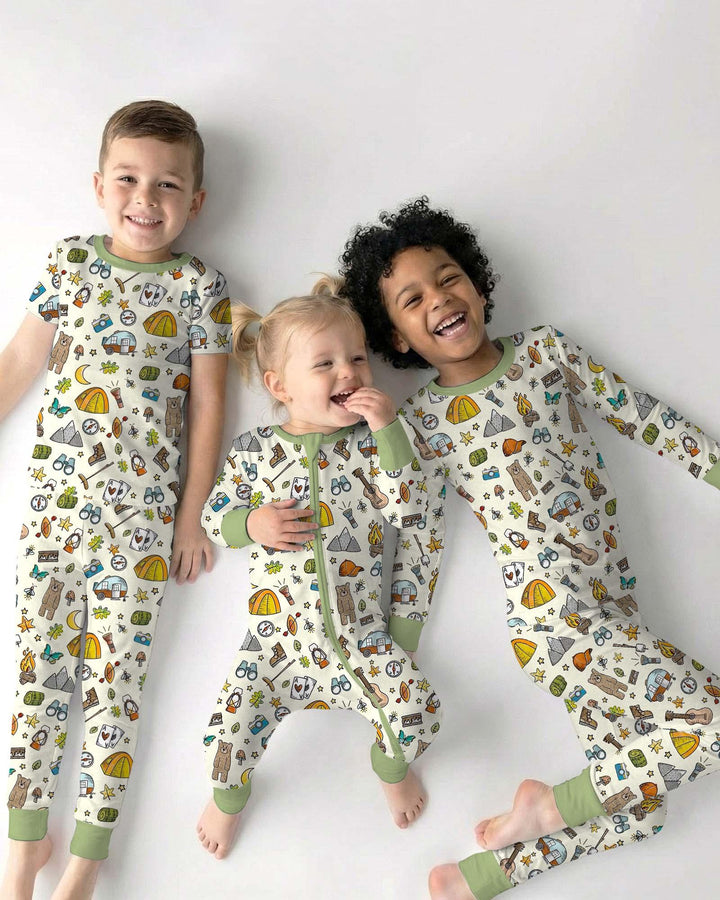 Love Camping Matching Family Bamboo Two Piece Long Sleeve Pajama Set