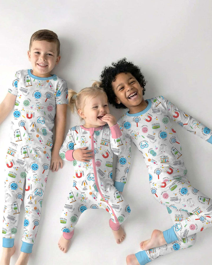 Science Fun Family Matching Bamboo Two Piece Short Sleeve Pajama Set