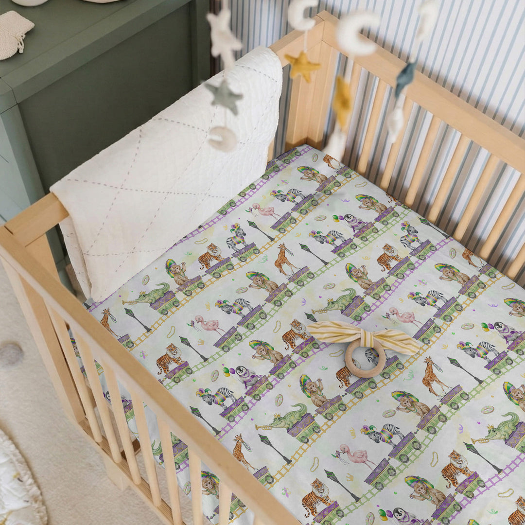 Mardi Gras Jungle Krewe Crib Sheet