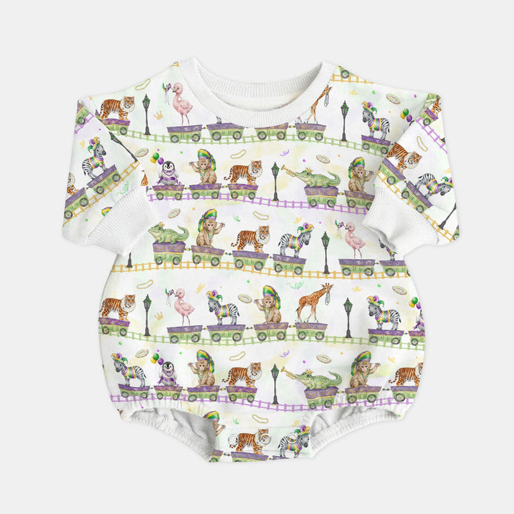 Mardi Gras Jungle Krewe Bubble Romper