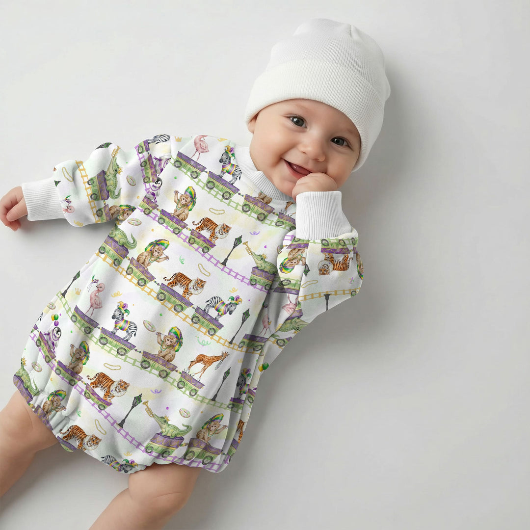 Mardi Gras Jungle Krewe Bubble Romper