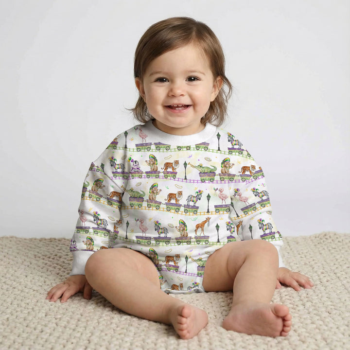 Mardi Gras Jungle Krewe Bubble Romper