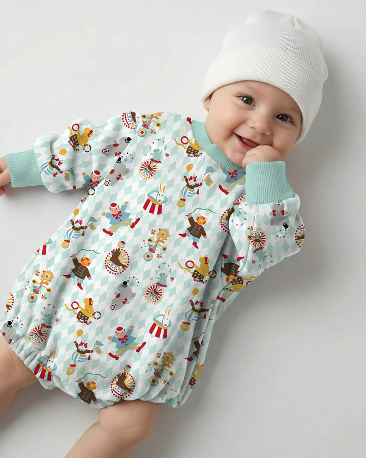 Circus Animal Bamboo Bubble Romper