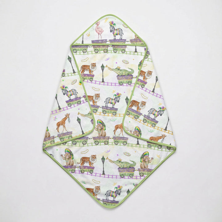 Mardi Gras Jungle Krewe Hooded Towel Set