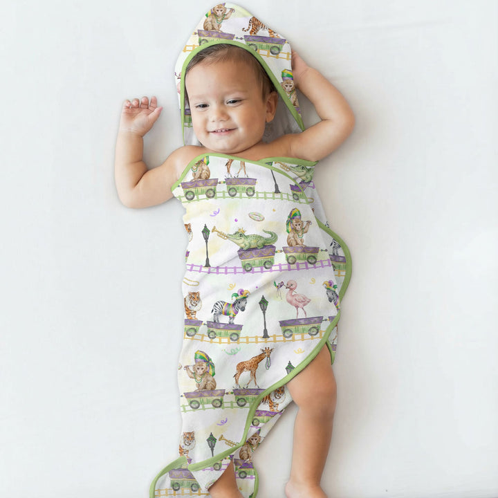 Mardi Gras Jungle Krewe Hooded Towel Set