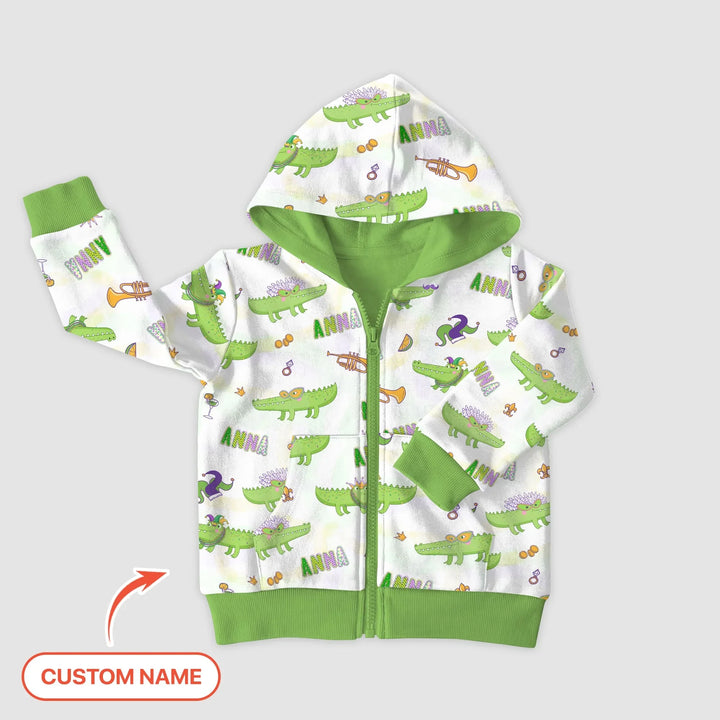 Alligator Mardi Gras Festival Zip Hoodie
