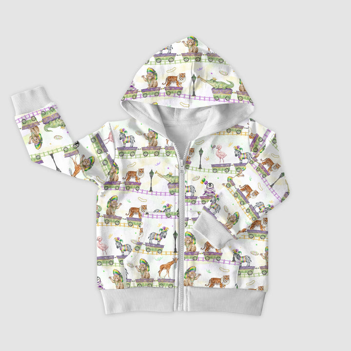 Mardi Gras Jungle Krewe Zip Hoodie