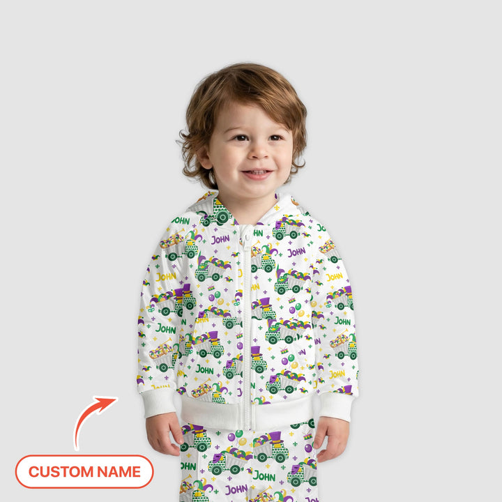 Mardi Gras Trucks Zip Hoodie