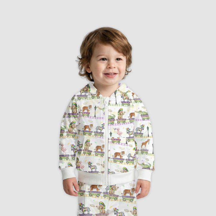 Mardi Gras Jungle Krewe Zip Hoodie