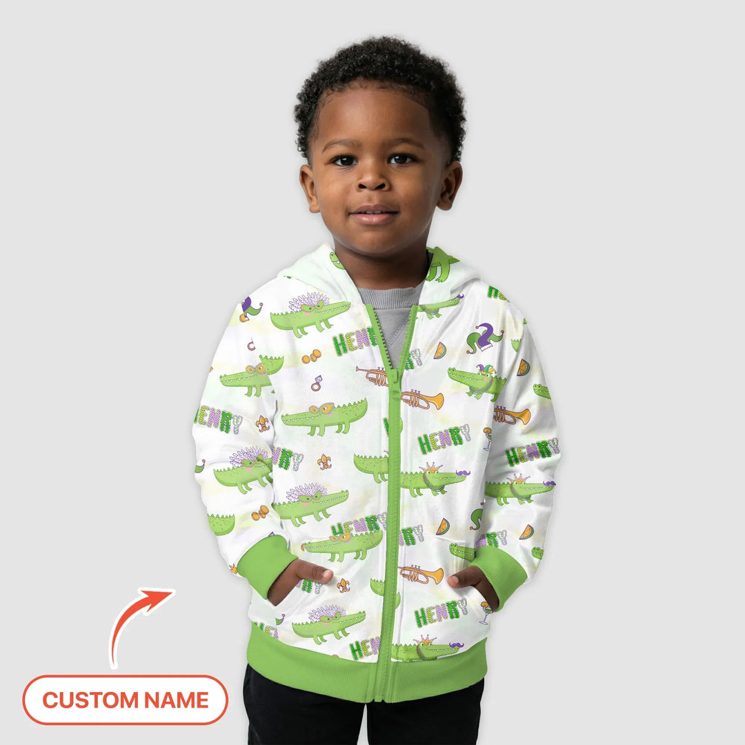 Alligator Mardi Gras Festival Zip Hoodie