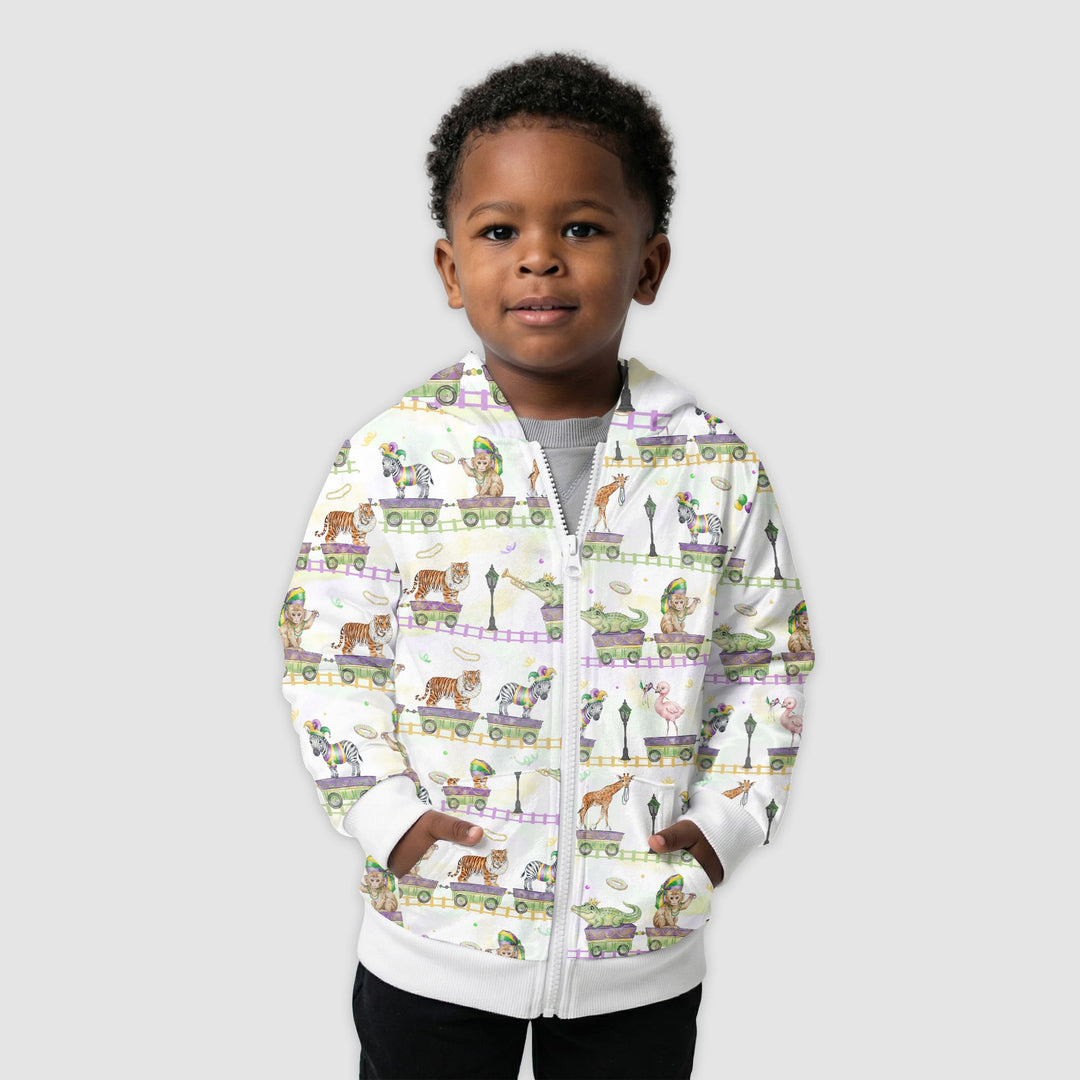 Mardi Gras Jungle Krewe Zip Hoodie