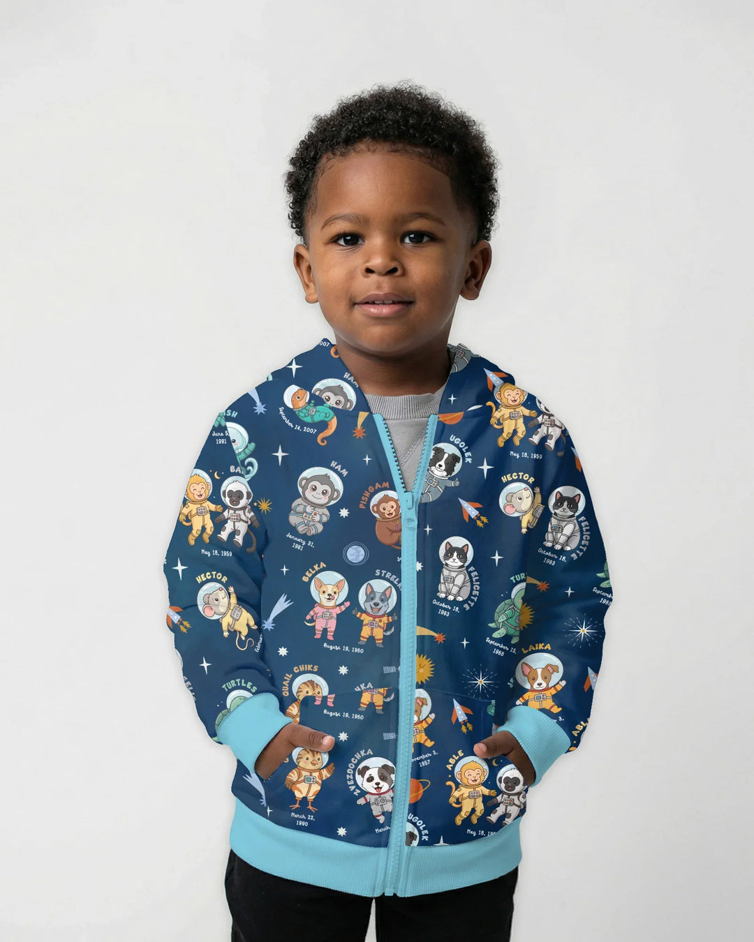 Animal Astronauts Bamboo Zip Hoodie