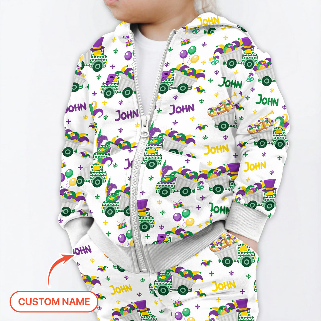 Mardi Gras Trucks Zip Hoodie