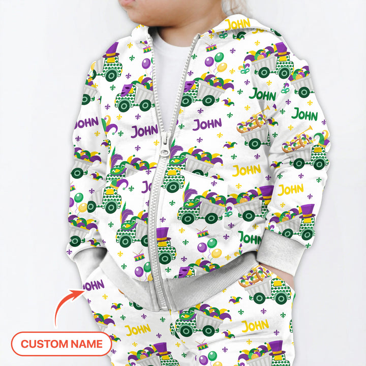 Mardi Gras Trucks Zip Hoodie