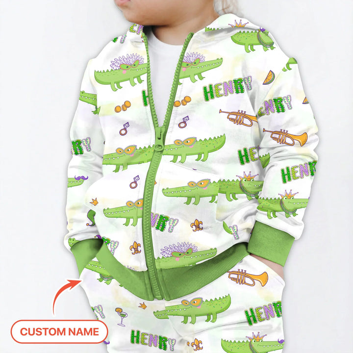 Alligator Mardi Gras Festival Zip Hoodie