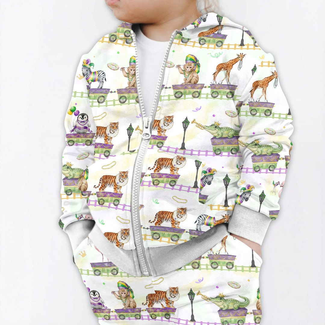 Mardi Gras Jungle Krewe Zip Hoodie